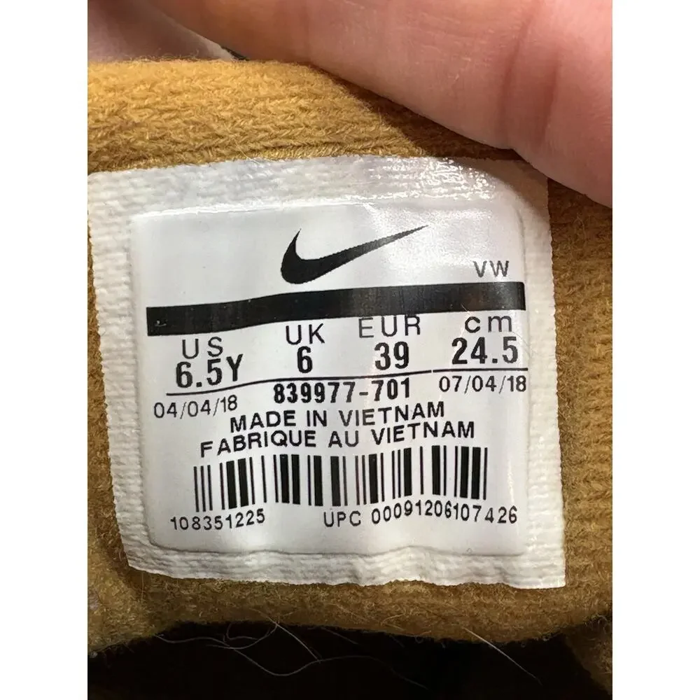 Nike Court Borough Mid Basketball Shoes Wheat Youth Size 6.5Y Style 839977-701